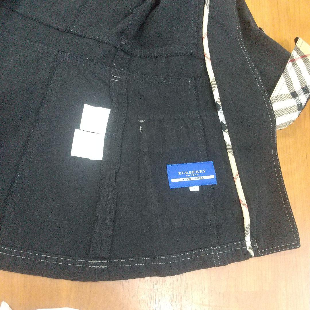 LCBURBERRY 黒いデニムミリタリージャケット ノバチェック