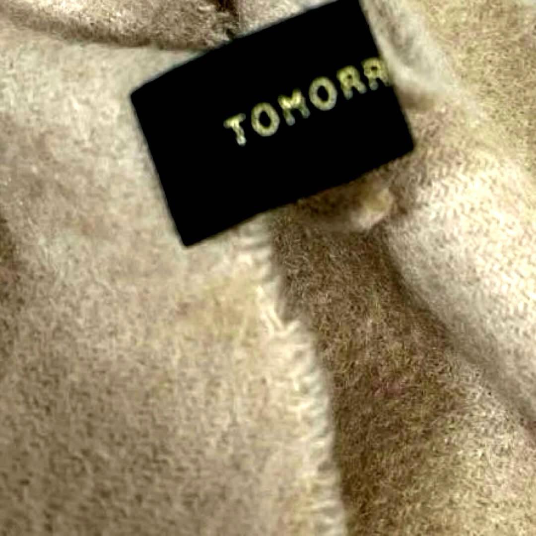 TOMORROWLALD 【新品未使用】 ベージュ カシミヤストール　フリンジ付
