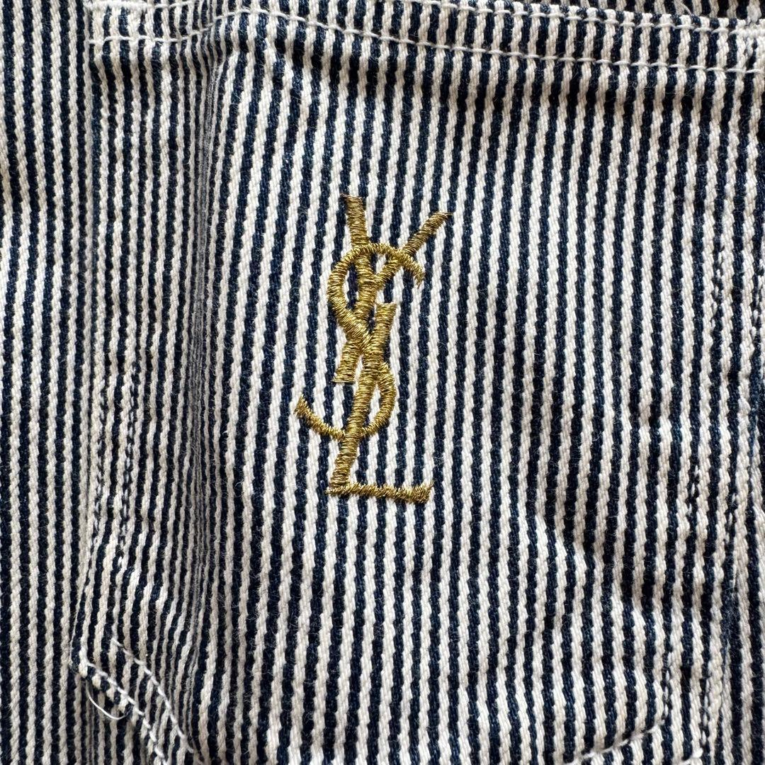 イヴサンローラン　キュロット　フレア　金ボタン　ボタン　刺繍　 ストライプ　38