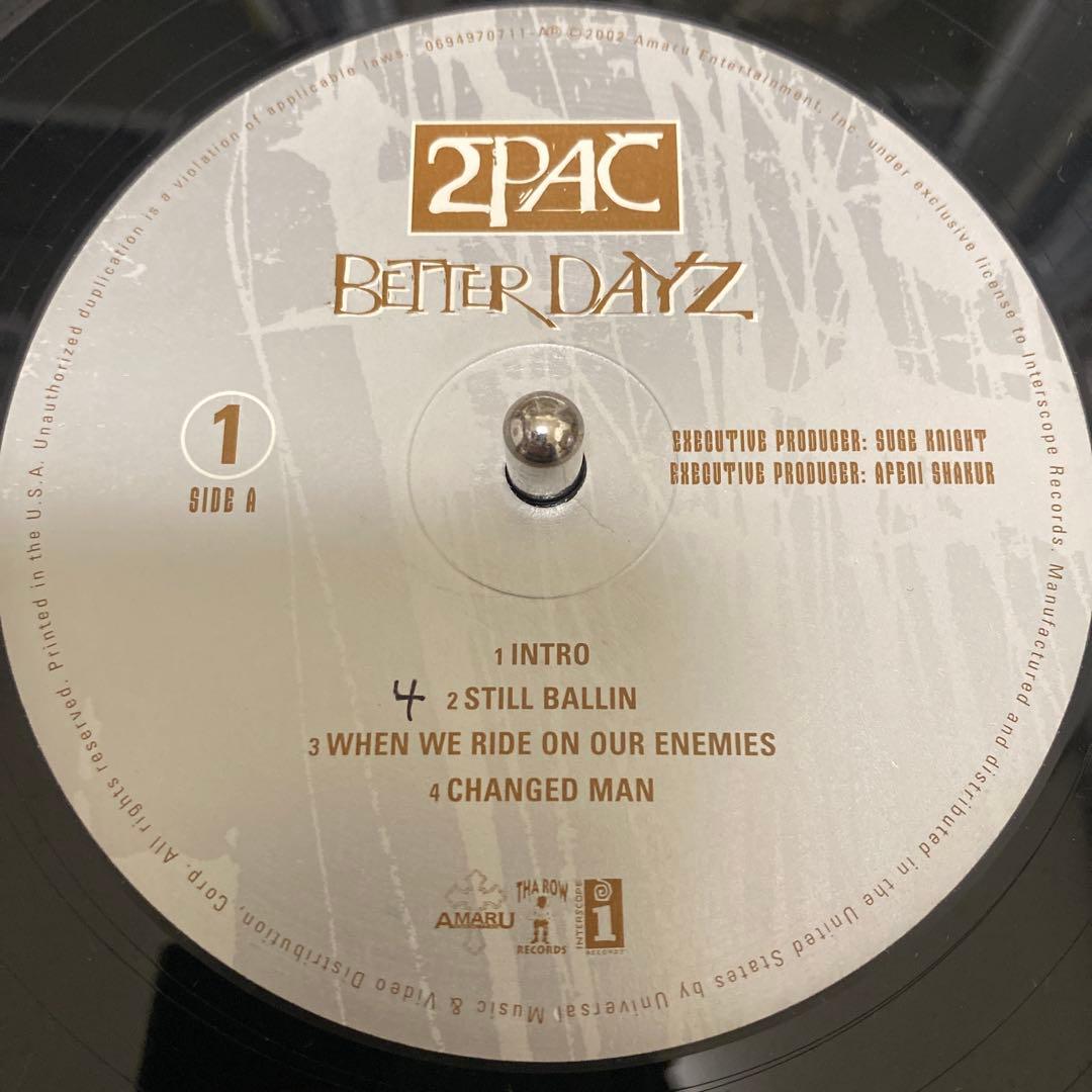 2PAC - BETTER DAYZ レコード 4LP