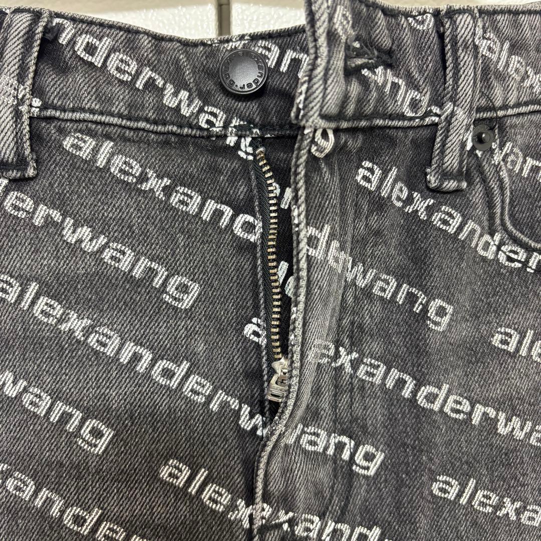 ^*^様 Alexander wangロゴデニムパンツ　ブラック26サイズ