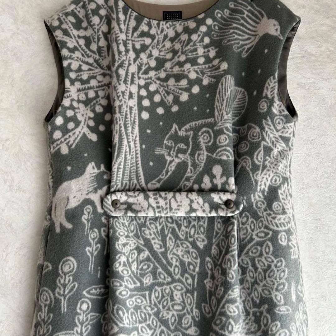 【稀少・美品】ミナペルホネン imagine ♾️ドレス ワンピース　グレー　36