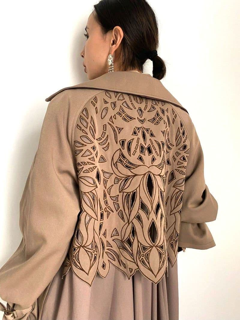 BACK CUTTING LACE COAT　ameri vintage
