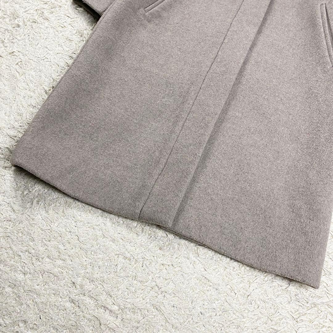 【美品】エニィファム カシミヤブレンドフーデットコート フード 2 ベージュ