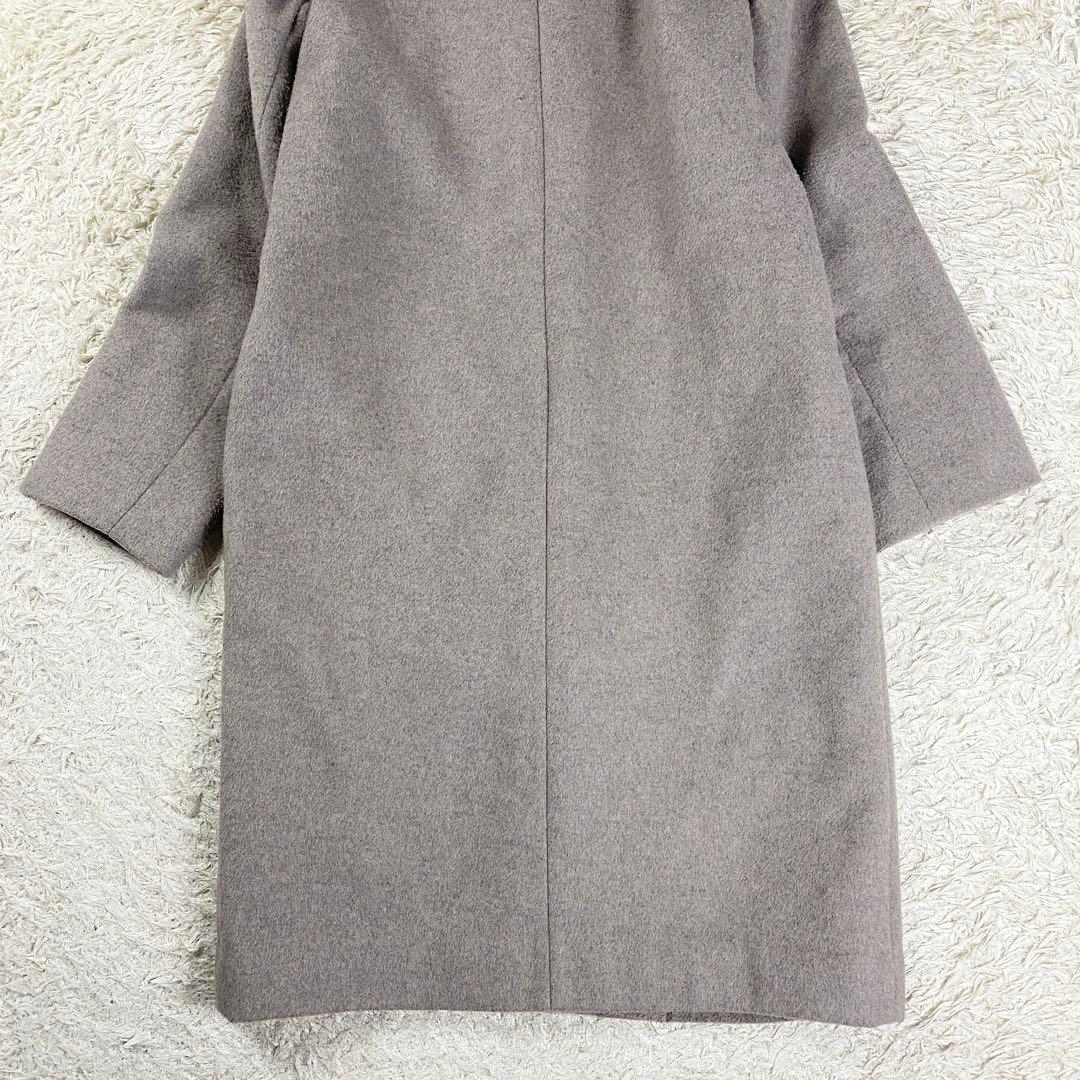【美品】エニィファム カシミヤブレンドフーデットコート フード 2 ベージュ