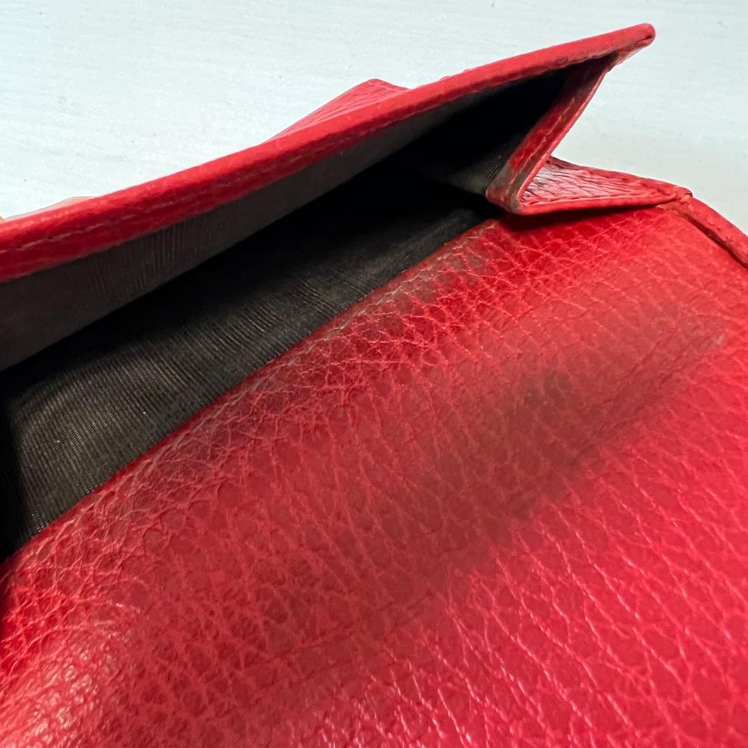 GUCCI 三つ折り財布 GGマーモント 赤 レッド ミニウォレット 正規品