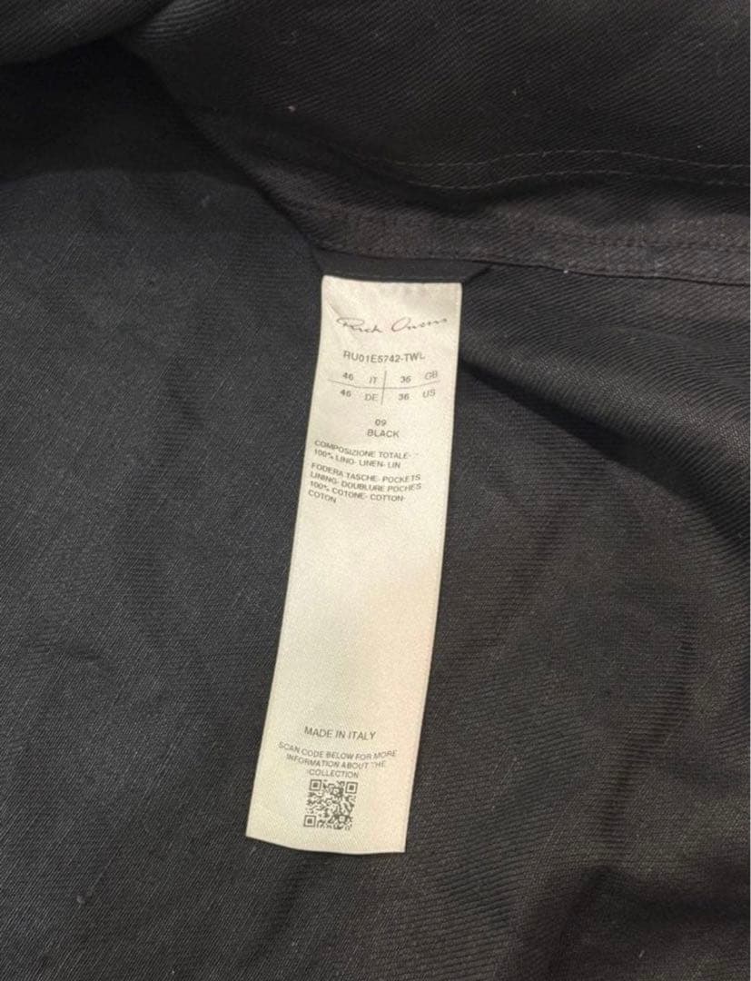 ✨サイズ46✨　Rick Owens ALICE TOUR SHIRT 25ss