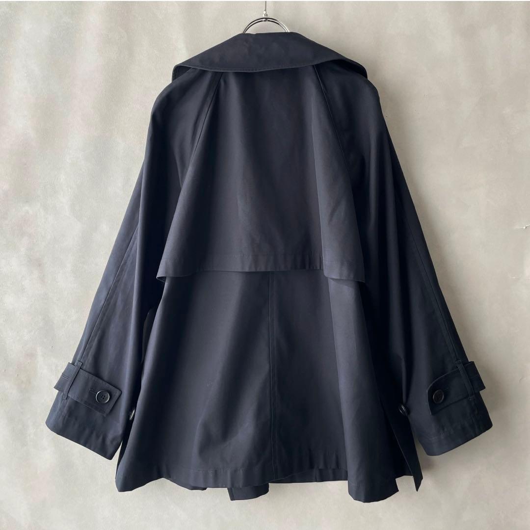 美品✨プラステ　ショートトレンチコート　紺　Mサイズ　綿100% 洗える