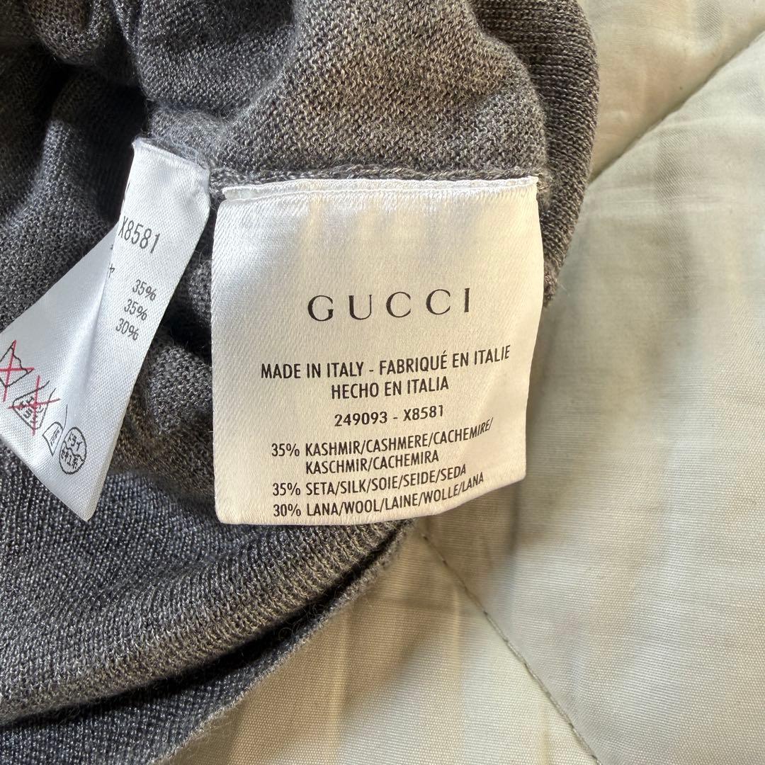 GUCCI グッチ カシミヤ シルク ドルマン ニット M グレー イタリア製
