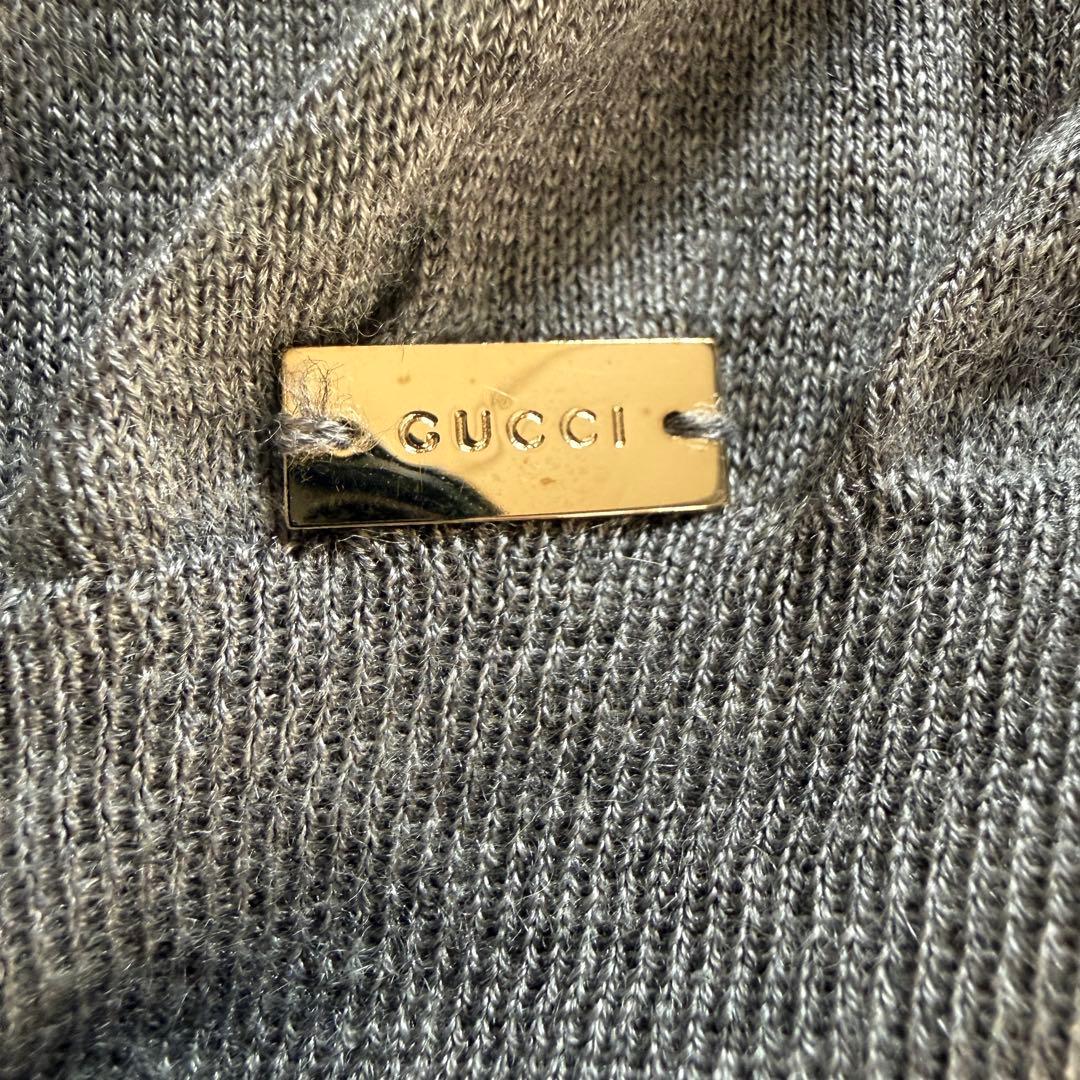 GUCCI グッチ カシミヤ シルク ドルマン ニット M グレー イタリア製