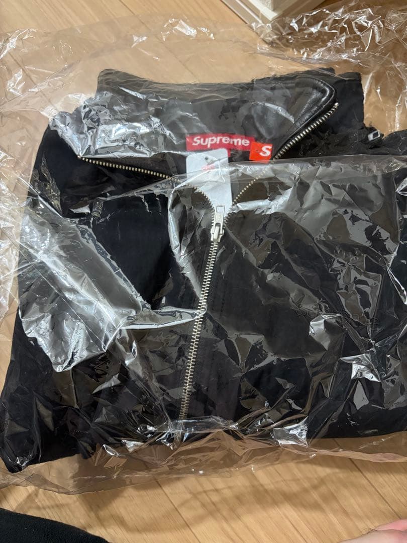 新品 SUPREME LEATHER COLLAR UTILITY JACKET