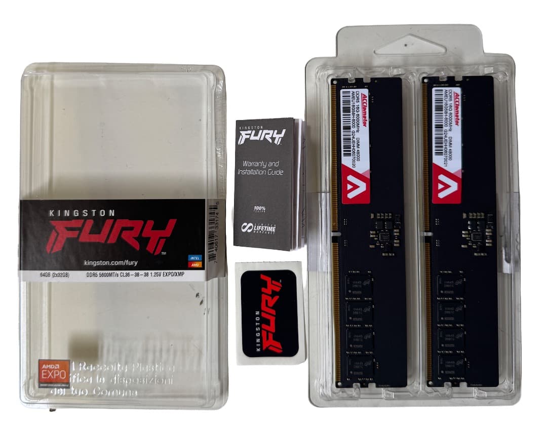 DDR5 16GB×2（6000MHz）+ DDR3 8GB×2 メモリセット