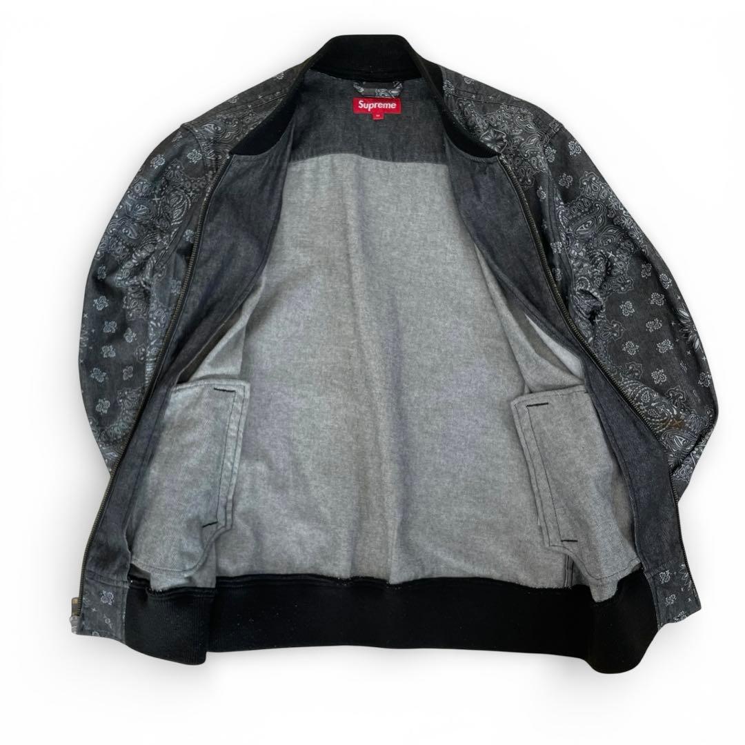 【00s】Supremeペイズリー総柄ジップブルゾン名作即完売モデル短丈y2k