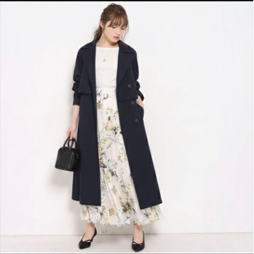 【美品】Apuweiser-riche ケープ　トレンチコート　ロング　Aライン