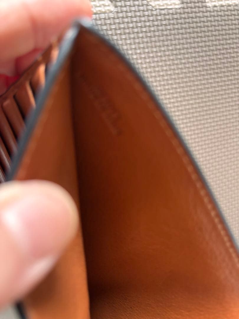 LOEWE 二つ折り財布 ネイビー レザー