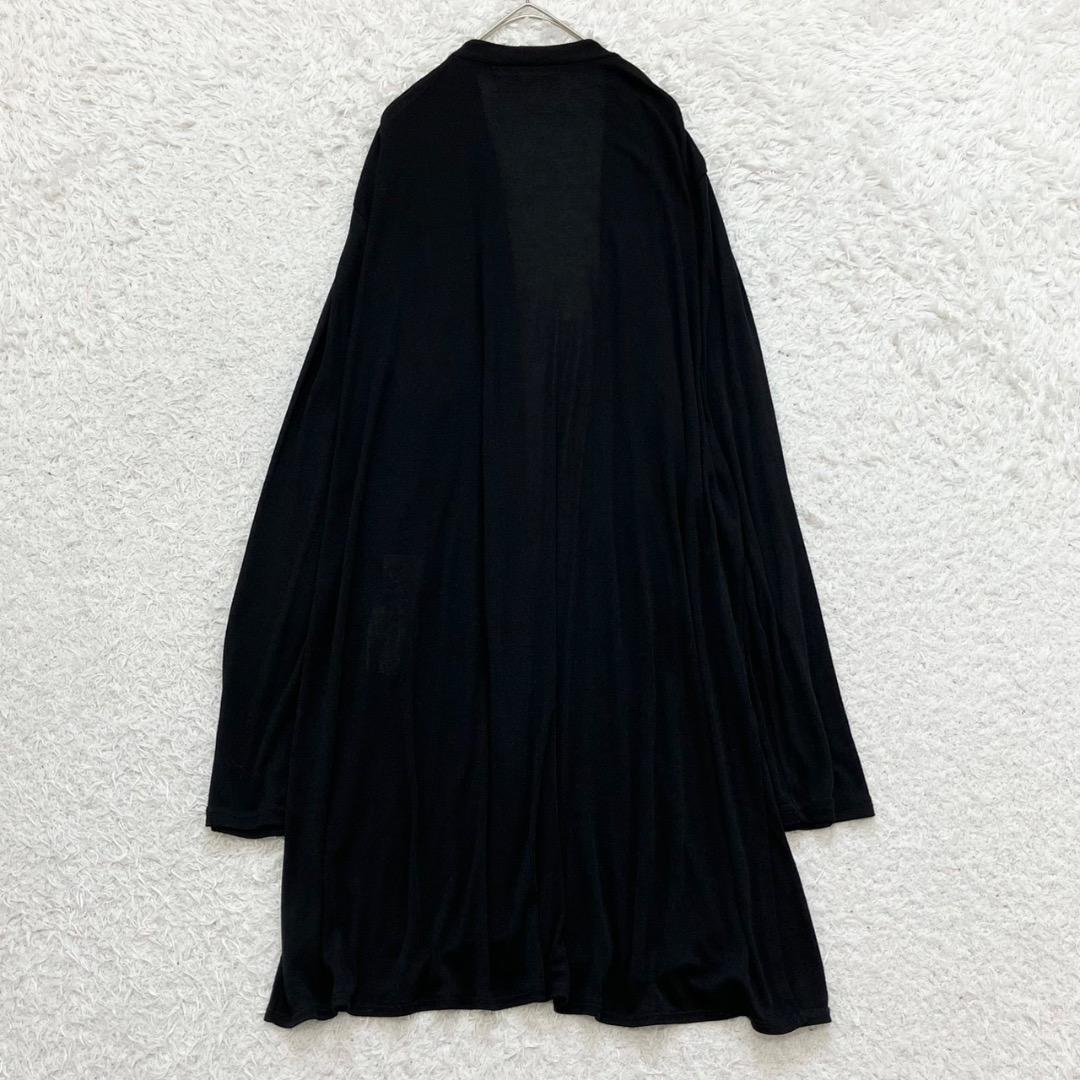 未使用級✨23区 カーディガン ロング丈 大きいサイズ 48 4XL 洗える 黒