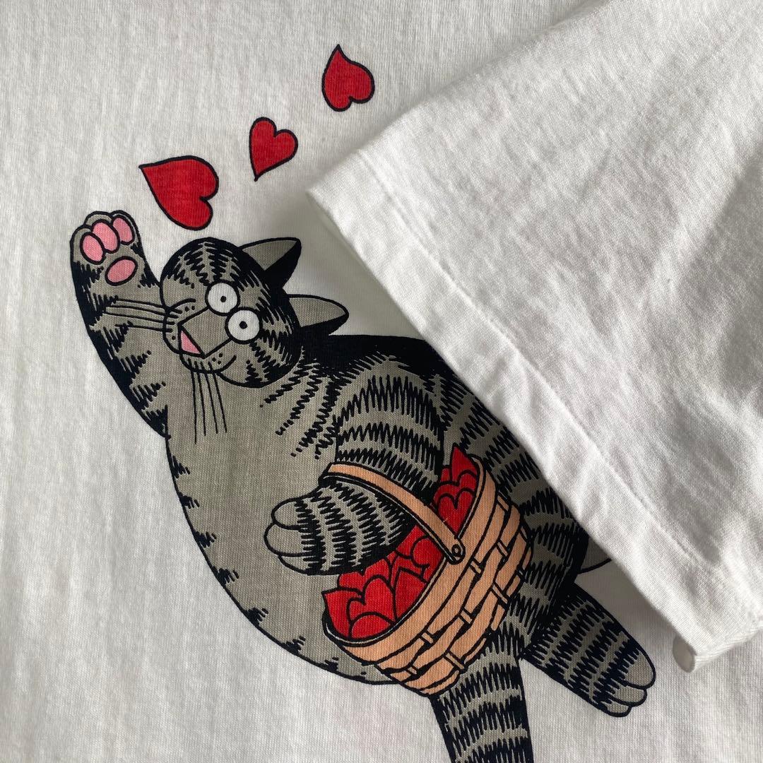 90s USA製 Crazy Shirts クリバンキャット ハートTシャツ