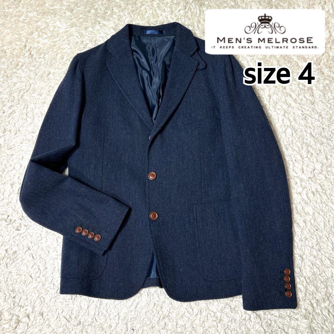 【未使用品】MEN'S MELROSE ウールテーラードジャケット ネイビー L
