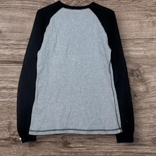アベイシングエイプ　刺繍　ワッフルラグラン　Tシャツ　長袖　グレー　S　匿名配送