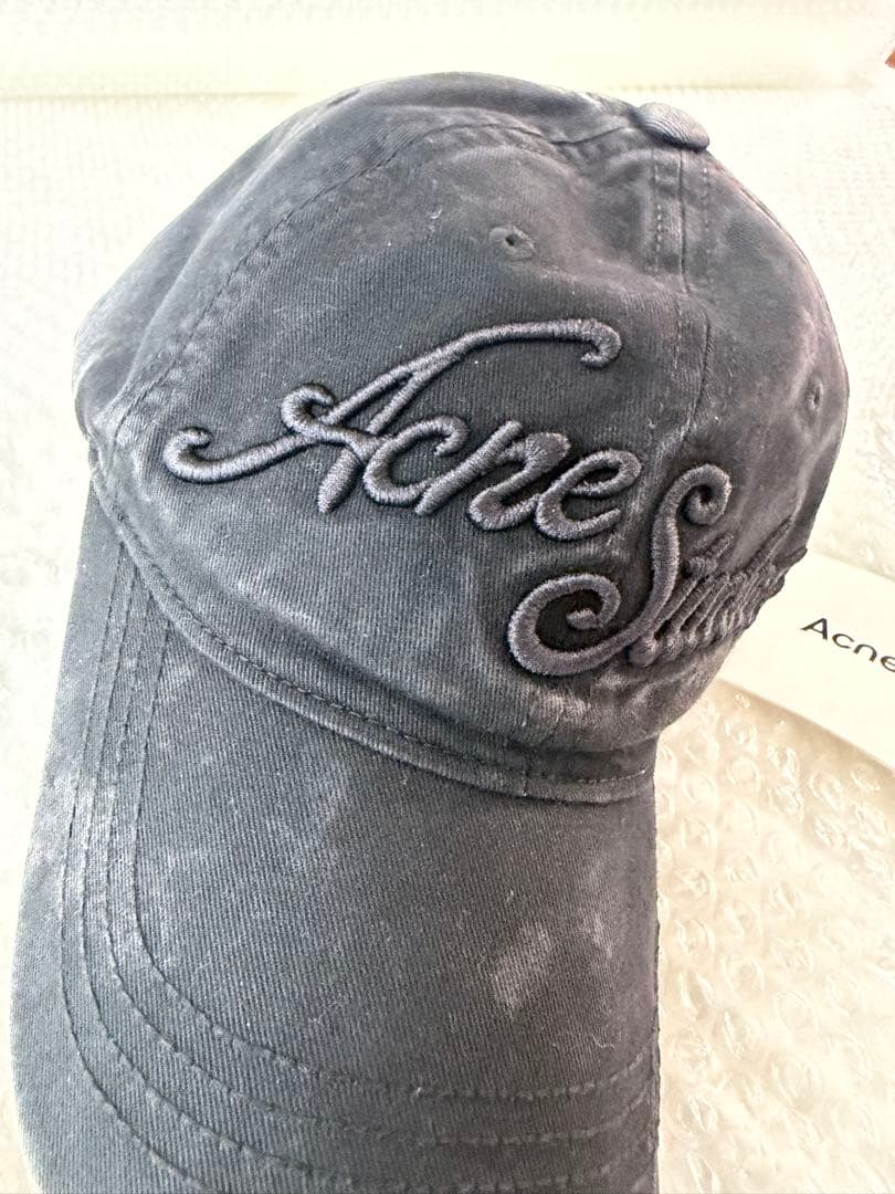 アクネ　Acne Studios ロゴ　キャップ　黒　ブラック　現行品　新品本物