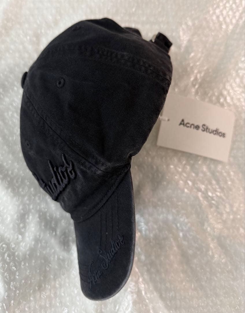 アクネ　Acne Studios ロゴ　キャップ　黒　ブラック　現行品　新品本物