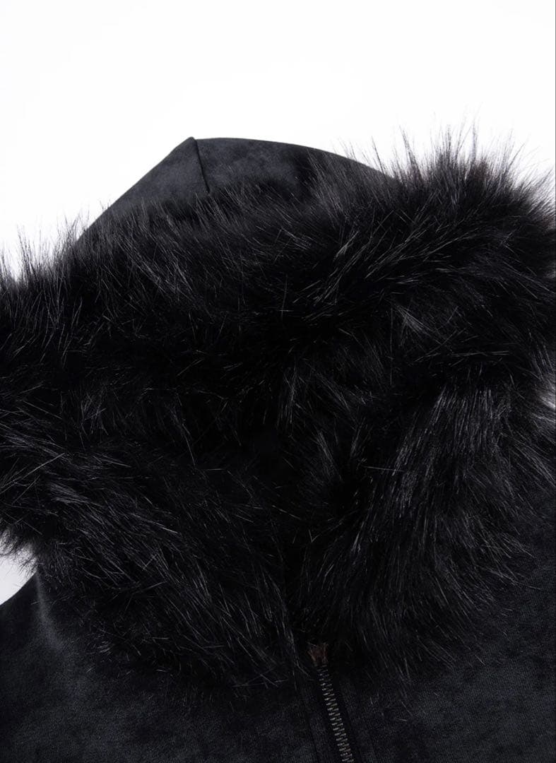 トップス SUPPLIER Faux Fur Cross Zip Hoodie