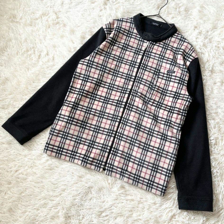 L★BURBERRY BLACKLABEL ノバチェック ボアジャケット 黒
