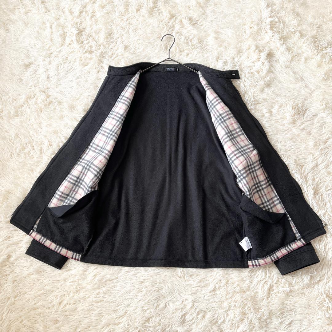 L★BURBERRY BLACKLABEL ノバチェック ボアジャケット 黒