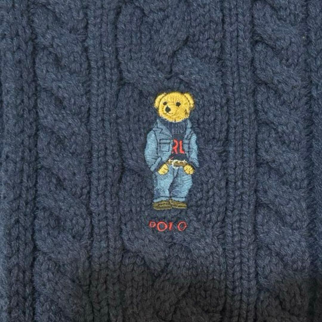 POLO RALPH LAUREN ポロベア ネイビー ニットマフラー