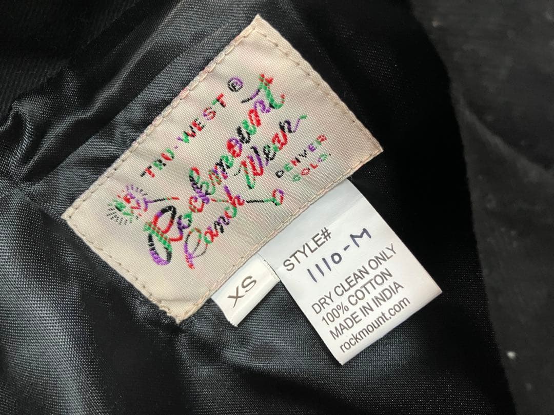 Rockmount Ranch Wear 刺繍入りブラックジャケット ロカビリー