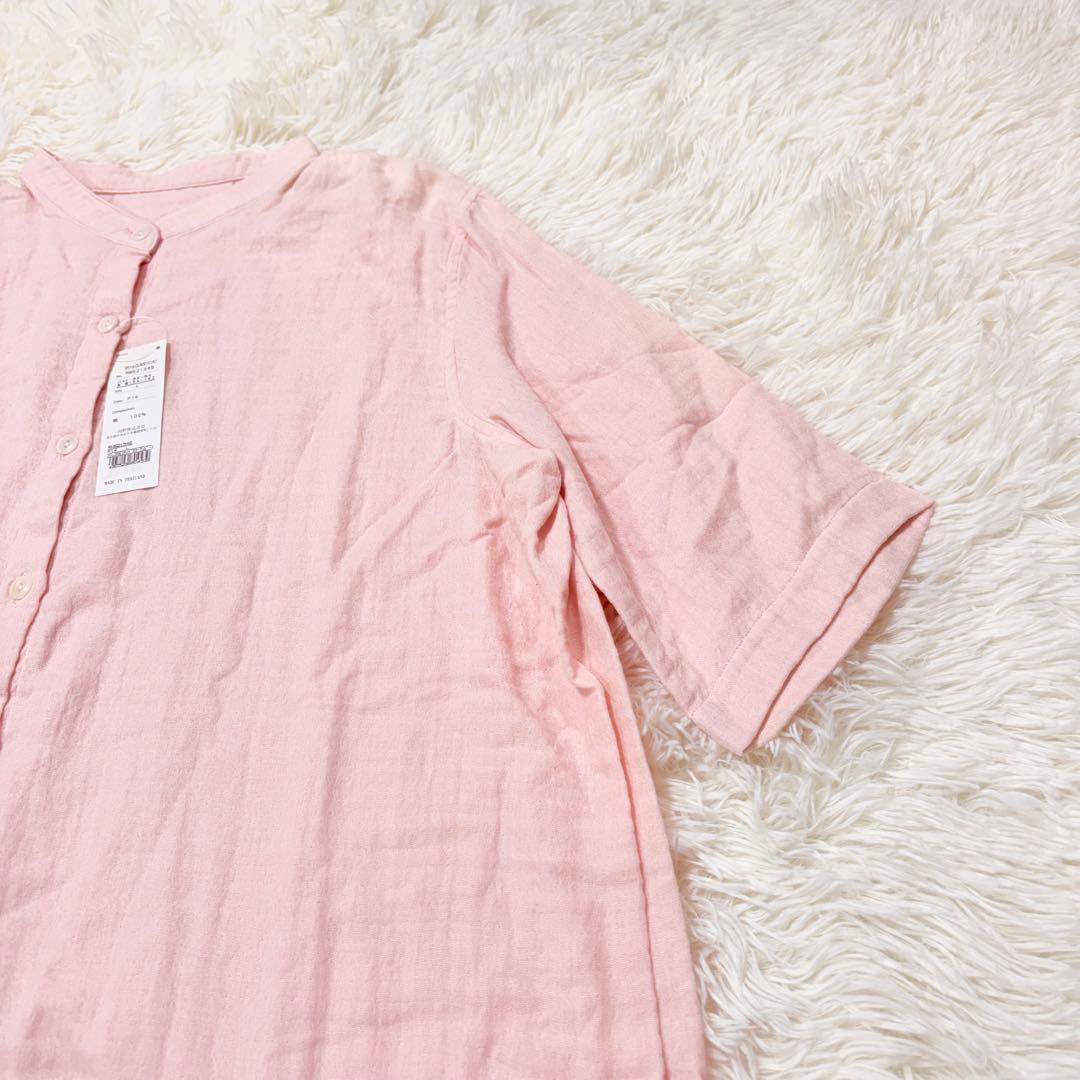 新品　UCHINO マシュマロガーゼ　スタンドカラーワンピース　七分袖　訳あり