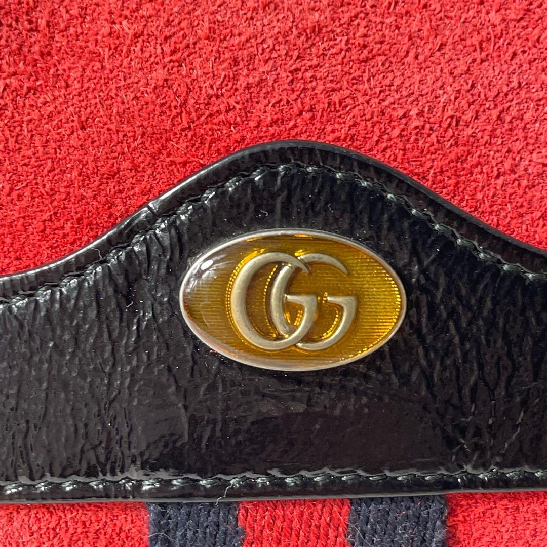 GUCCI ウエストポーチ マーモント ベロア レザー レッド