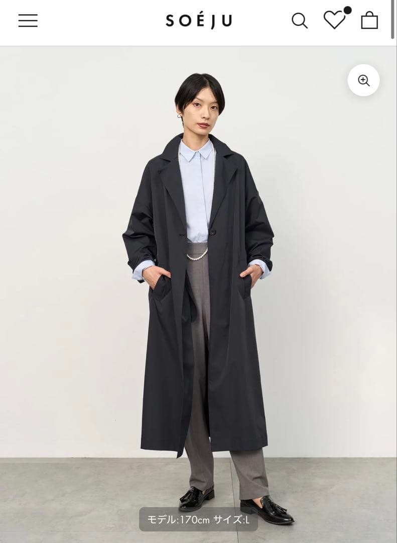 ソージュ リモンタパッカブルコート SOÉJU ネイビーM