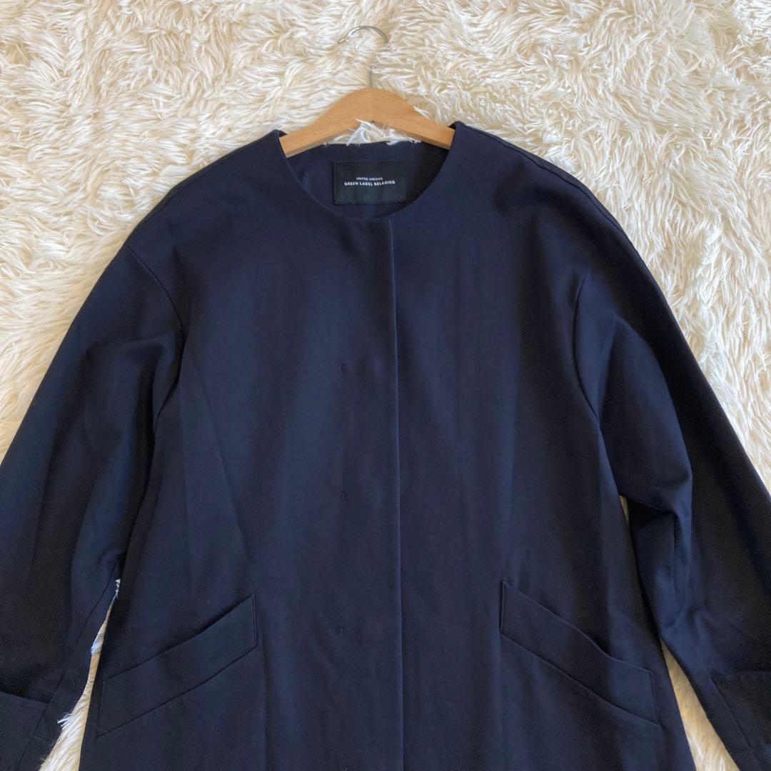 green label relaxing メタルドット ノーカラー コート