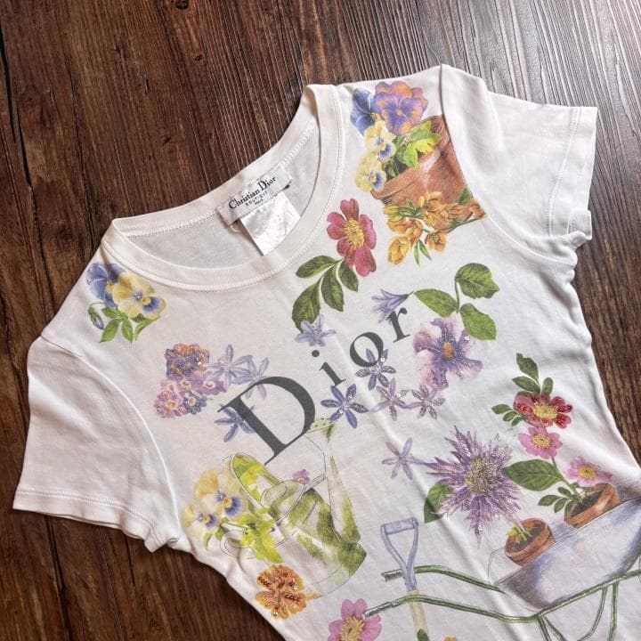 【古着】Christian Dior ガリアーノ期 半袖Tシャツ05 ロゴ＆花柄