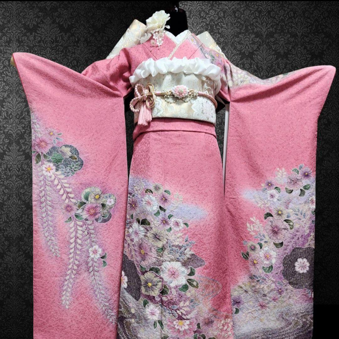 SALE中☆振袖フルセット(7点)成人式・辻ヶ花・辻が花・花絞り・金通し・金彩