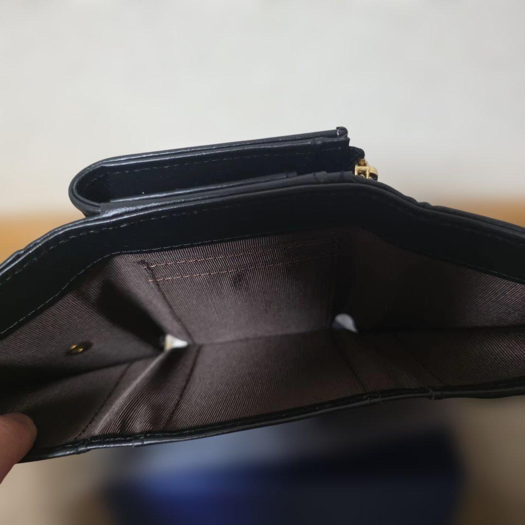新品　ラシット ネイビー 三つ折り財布