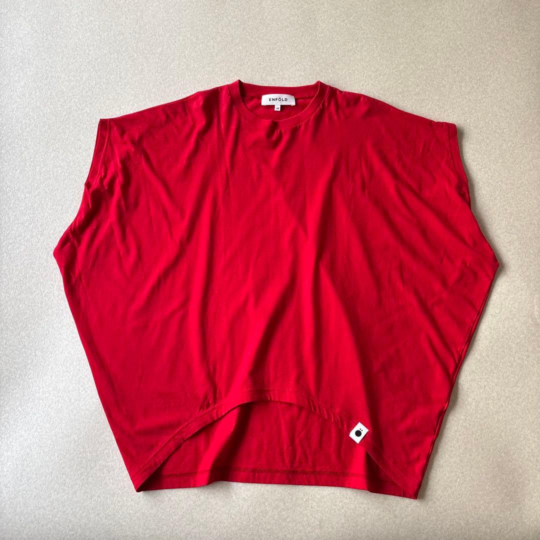 【美品】ENFOLD ヘキサゴンＴシャツ　赤　日本製　ゆったり