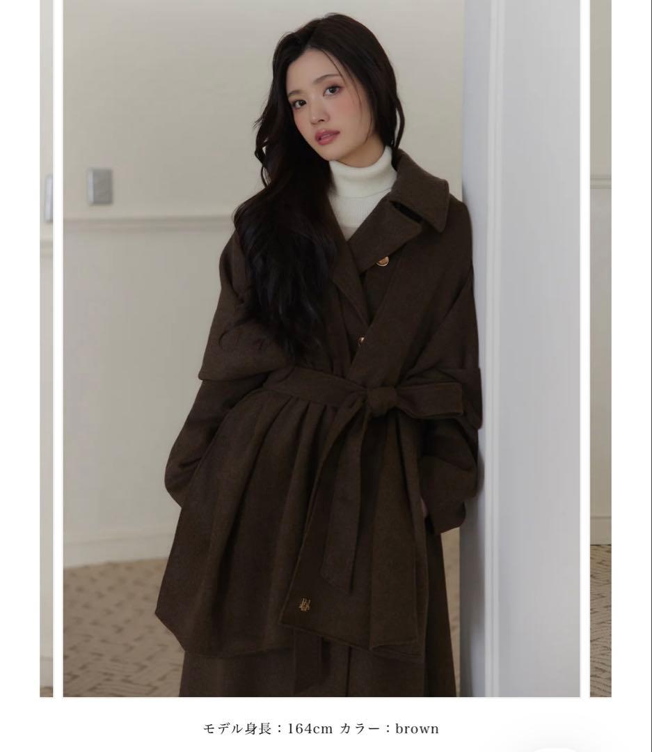 poláura MANYWAY ウール　ロングコート ブラウン 完売品 タグ付き