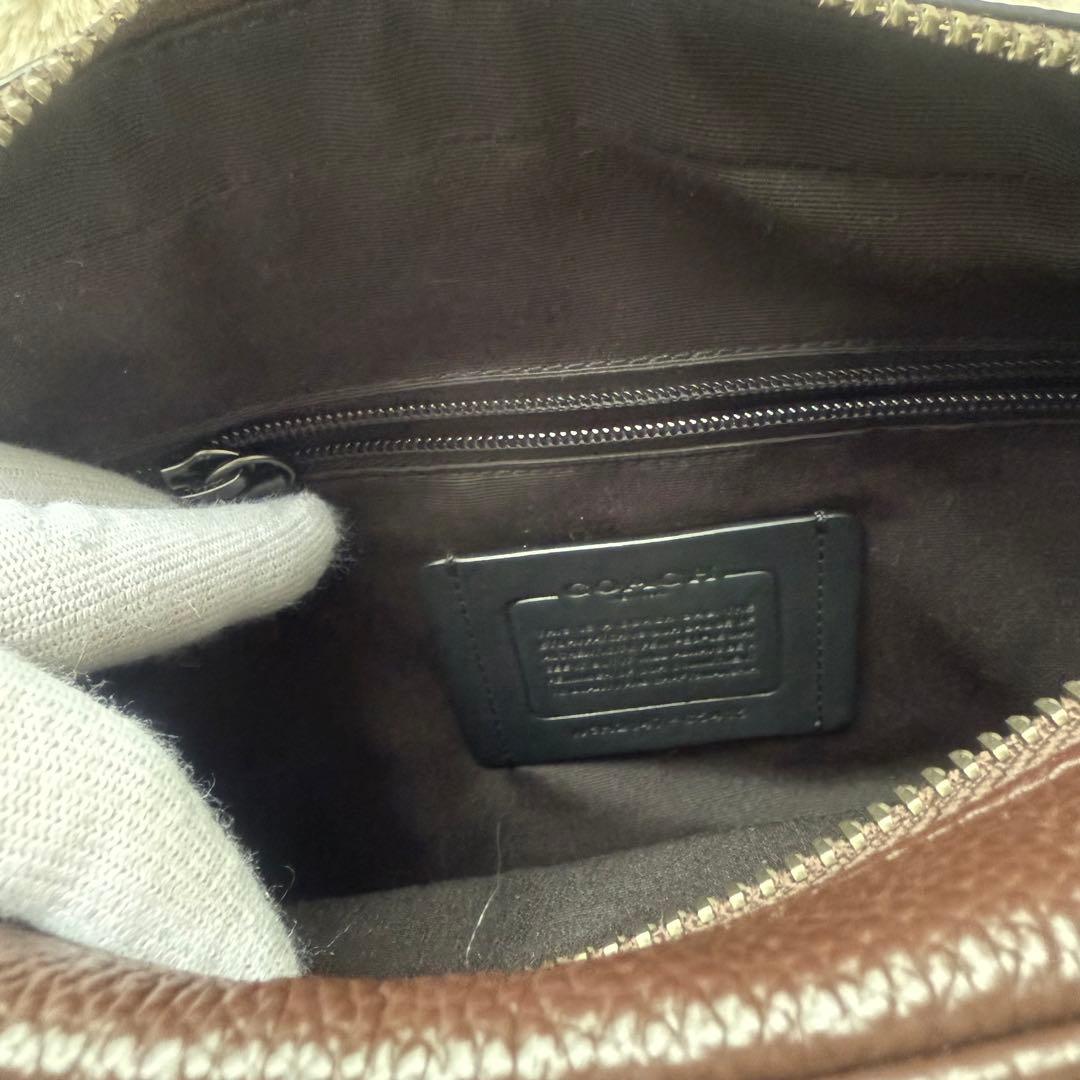 COACH コーチブラウンレザー ショルダーバッグ