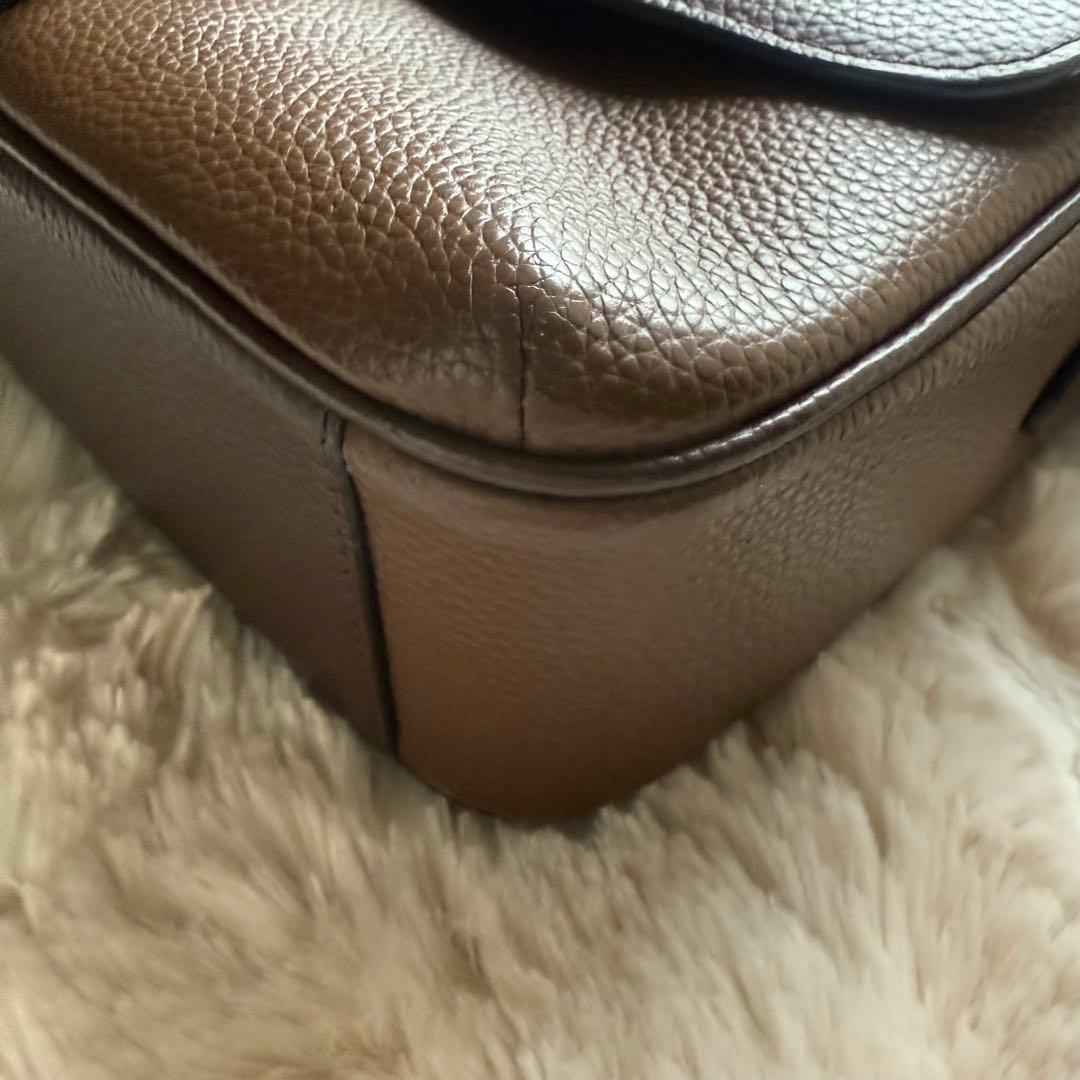 COACH コーチブラウンレザー ショルダーバッグ