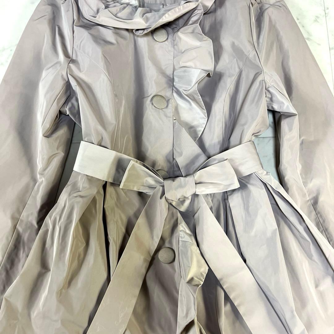 極美品TO BE CHIC フリル　スプリングコート　ウエストリボン　Aライン