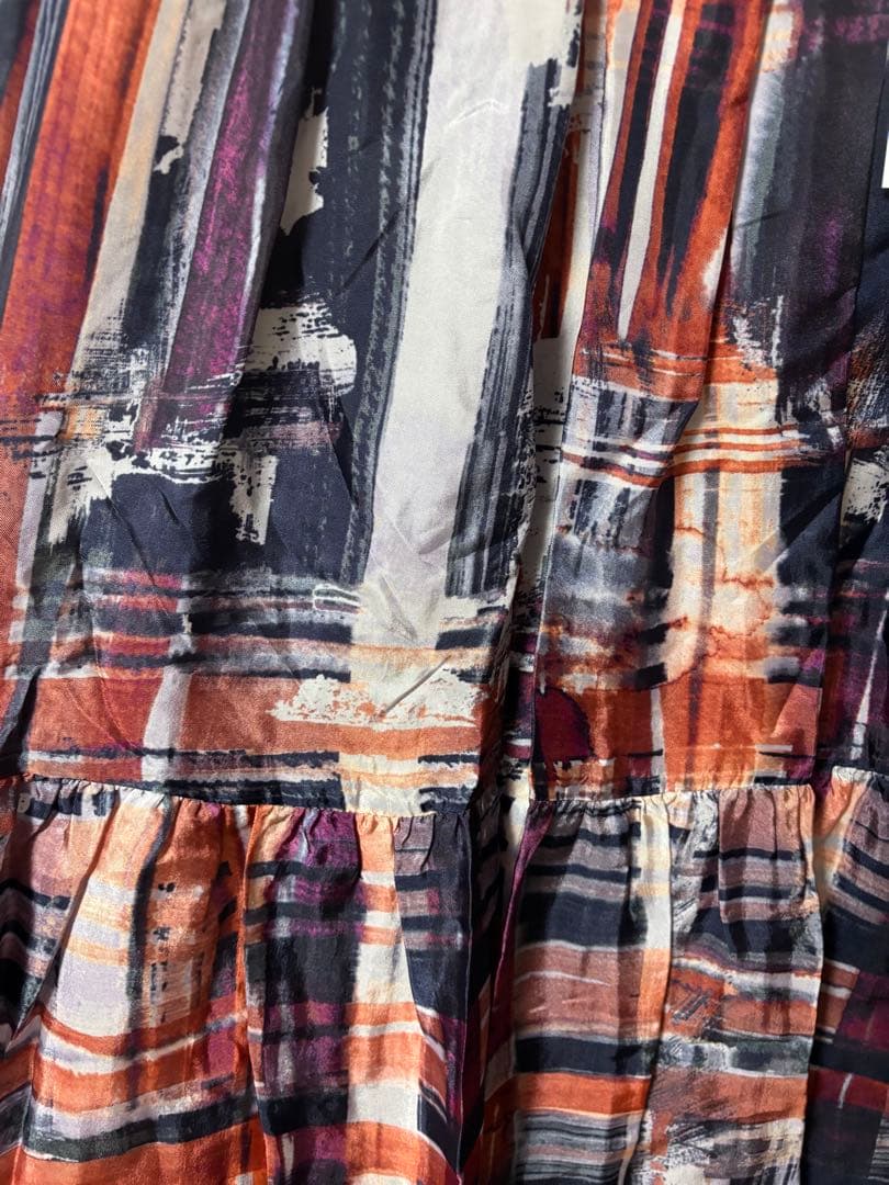 【新品】SACRA BRUSH PAINTING PLAID SKIRT