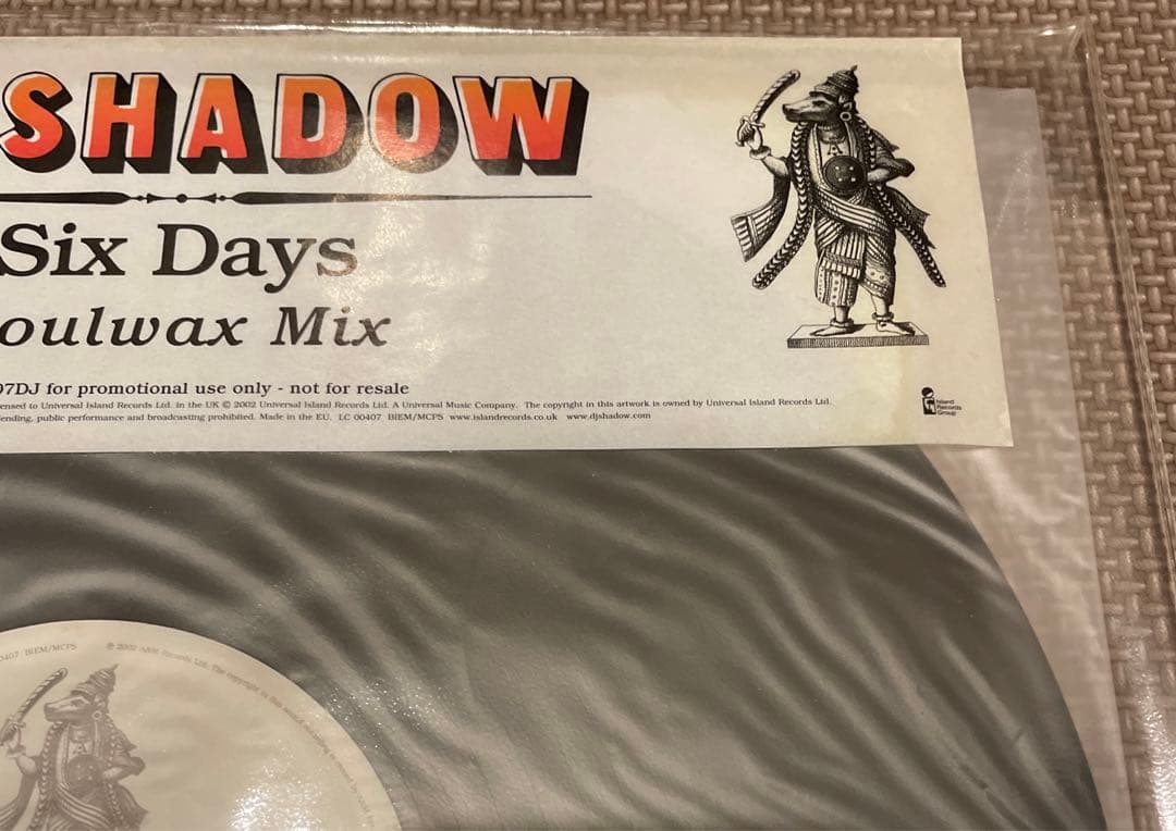 DJ SHADOW six days レコード soulwax mix