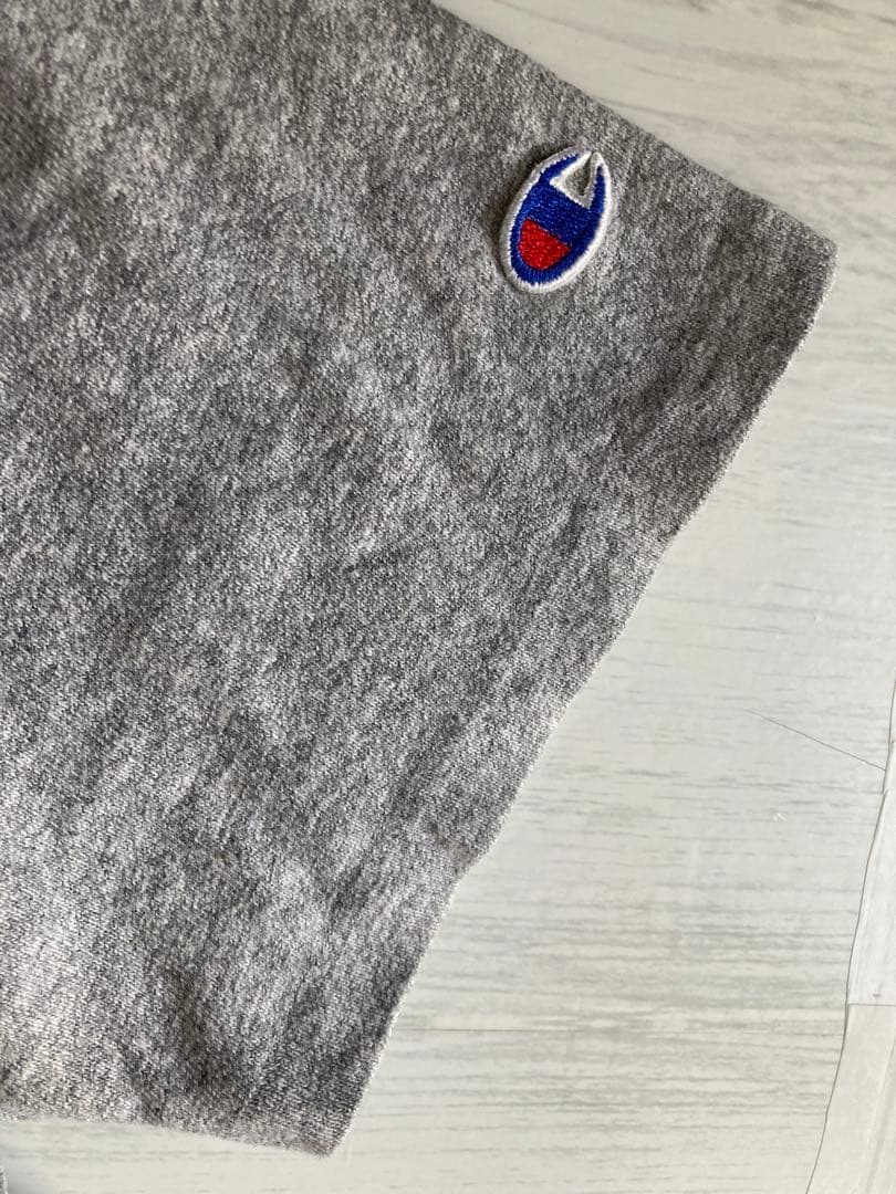 80s USA 8812 Champion Vneck Tshirt 灰 XL