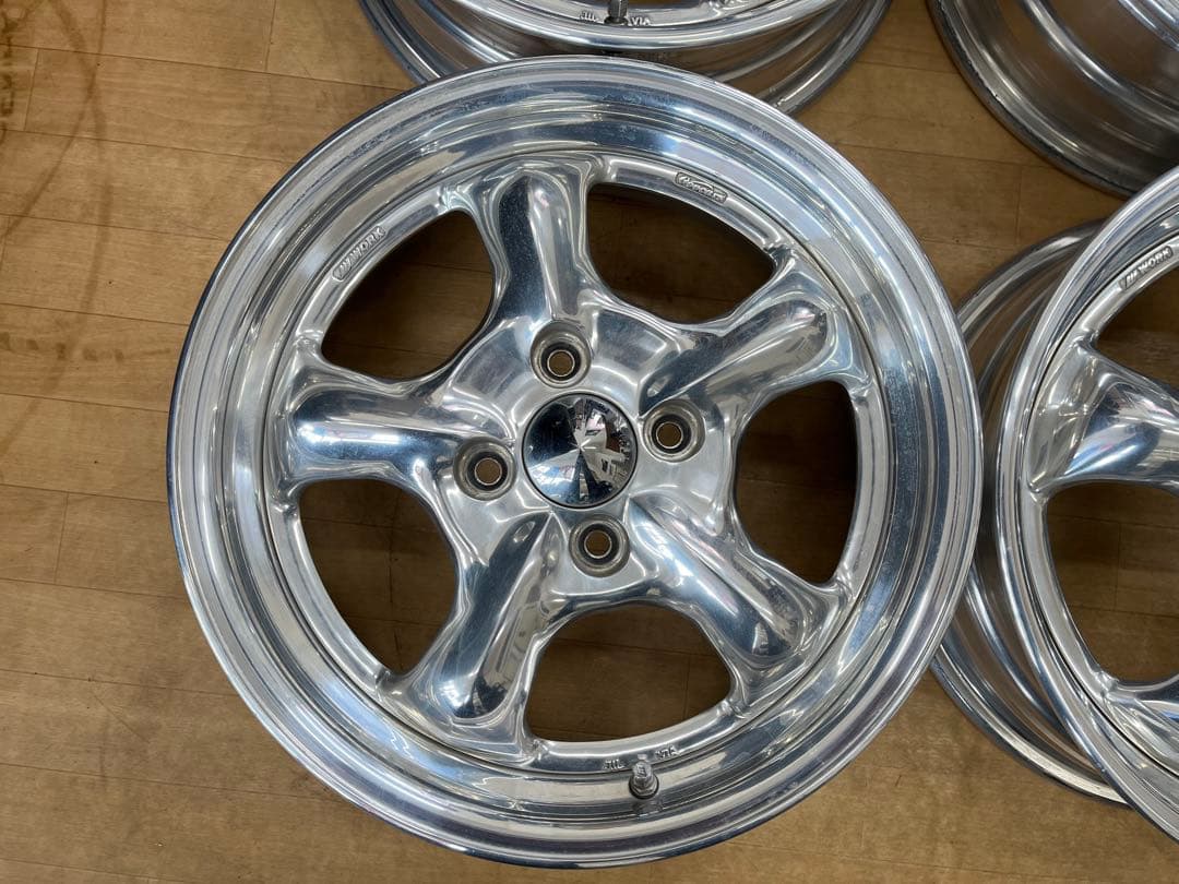 【現品限り】ワーク グッカーズ 中古アルミホイール 15インチ4本セット軽自動車