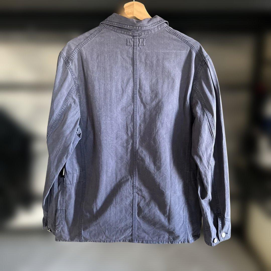 日本製 SASSAFRAS カバーオール ネイビー Lサイズ
