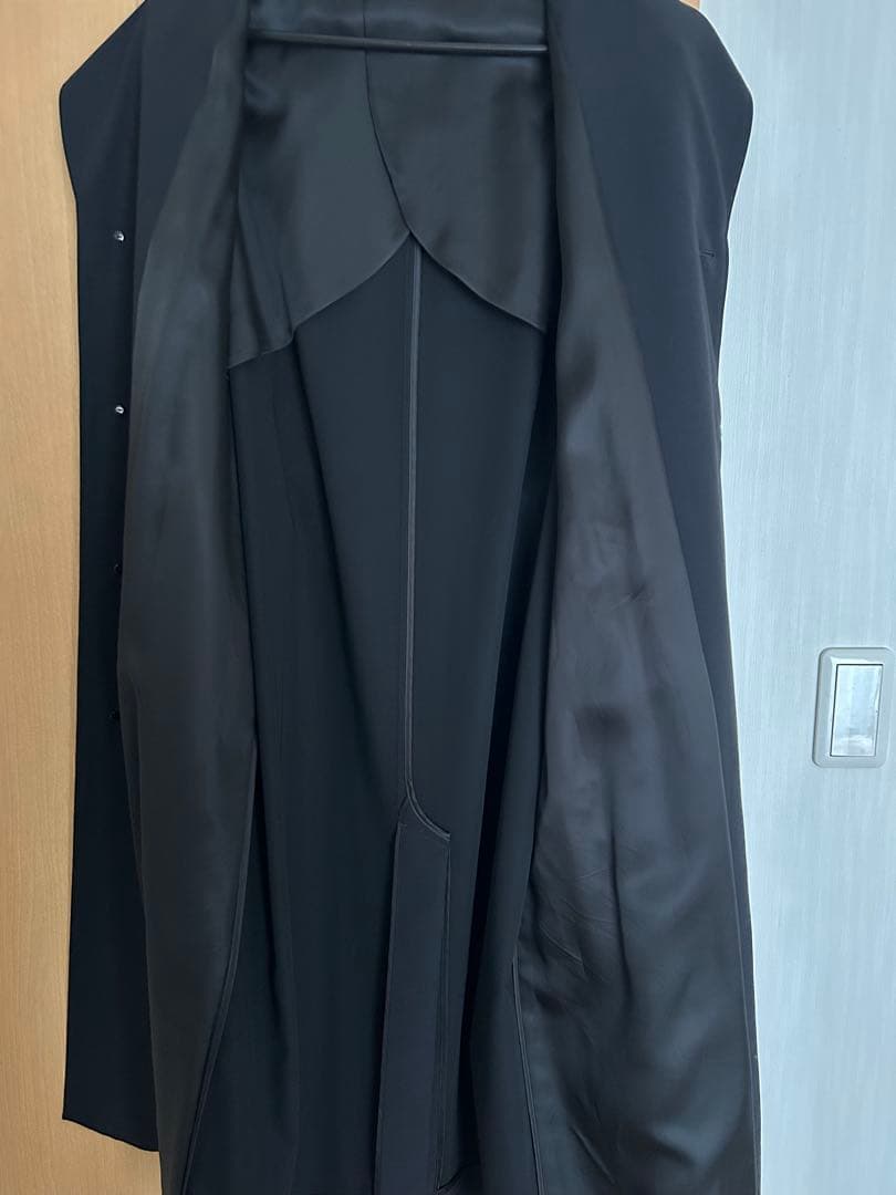 AURALEE ベルト付きブラックロングコート