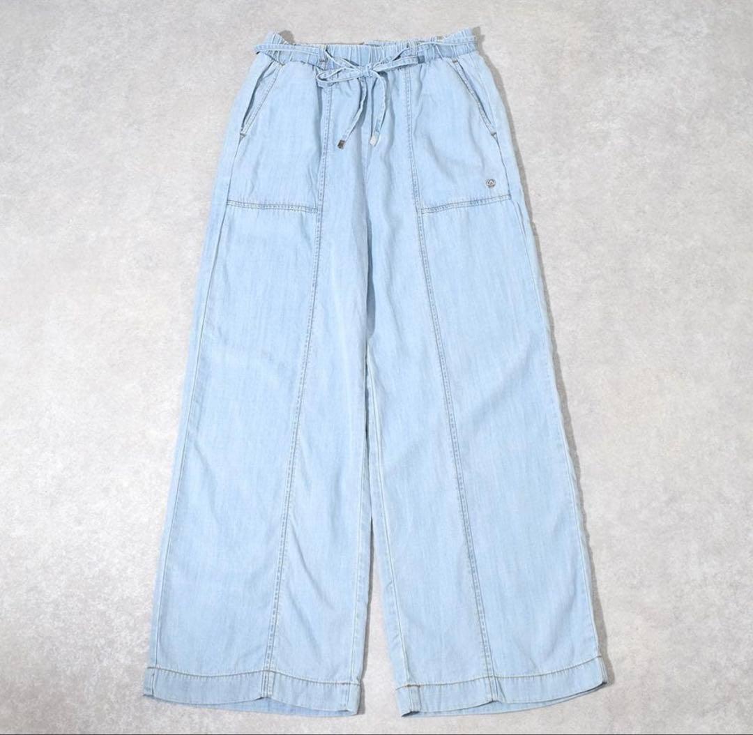 アンダール andar Ice Tencel デニムワイドパンツ クリーンブルー