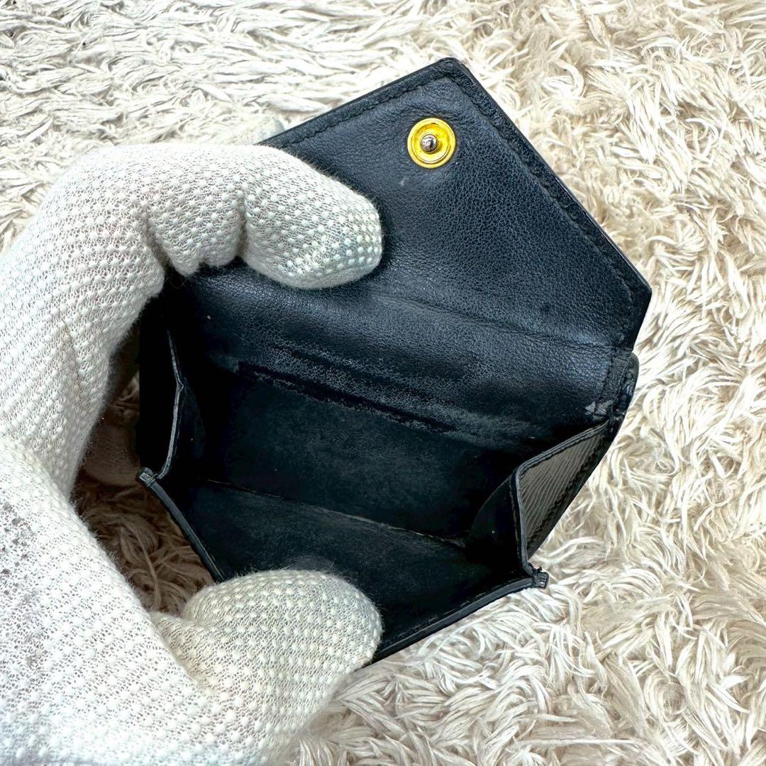 【美品 付属品完備】PRADA ブラック三つ折り財布 ヴィッテロムーブ